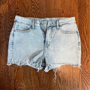 Denim Frayed Hem Women's Shorts